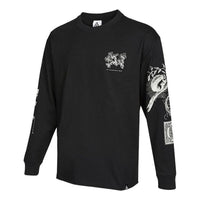 Men's Nike ACG Iceland Printing Sports Round Neck Long Sleeves Black T-Shirt DJ5803-010