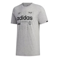 Men's adidas Alphabet Numeric Printing Casual Sports Breathable Round Neck Short Sleeve Gray T-Shirt FM6283
