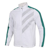 adidas neo Colorblock Breathable Athleisure Casual Sports Stand Collar Jacket White DW8117