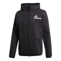 adidas Zne Fz M Winter Solid Color Fleece Lined Stay Warm Hooded Jacket Black GU2077
