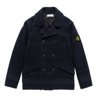 سترة STONE ISLAND مزدوجة الصدر مزينة بشعار "أسود" 771542952-V0020