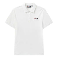 قميص بولو FILA مطرز بشعار النحلة بأكمام قصيرة باللون الأبيض F11M028126F-WT
