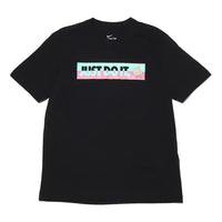 Men's Nike Contrasting Colors Large Logo Casual Sports Round Neck Short Sleeve Black T-Shirt DD1277-010