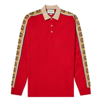 Gucci Long Sleeve Polo With Interlocking G Stripe 'Red' 598955-XJB0Q-6057