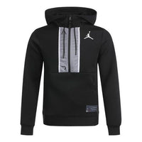جاكيت رجالي رياضي كاجوال من Air Jordan بسحاب نصفي وشعار، أسود CK6454-010