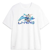 Li-Ning Hoops Comics Graphic T-shirt 'White' AHSU673-4