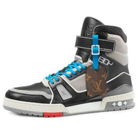 LOUIS VUITTON 408 Paris High Top Sneakers 'Black Grey Blue' 1A7RWZ