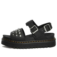 (WMNS) Dr. Martens Voss Leather Studded Sandals 'Black' 25454001