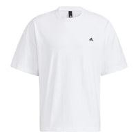 adidas M city Loose T Side Contrasting Colors Round Neck Pullover Short Sleeve White HC9972