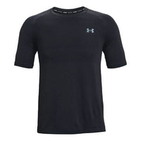 تيشيرت رجالي من Under Armour Vanish بدون درزات بنقشة شعار فضفاضة ورقبة دائرية وأكمام قصيرة باللون الرمادي 1361356-016