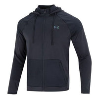 جاكيت هودي بسحاب كامل من Under Armour RUSH Warm-Up، لون أسود، 1373719-001
