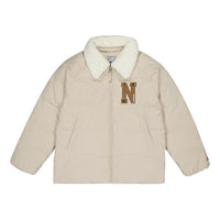 (WMNS) New Balance Warm Heavy Puffer Coat Asia Sizing 'Beige White' NPD4E122-LBE