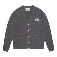 Gucci Knit Wool Cardigan With Interlocking G 'Grey' 774005-XKDXR-1209
