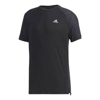Men's adidas Logo Round Neck Sports Short Sleeve Black T-Shirt FK1418