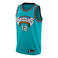 قميص Nike NBA Retro Limited Classic Version SW Fan Edition من Memphis Grey من Memphis Grizzlies Morant رقم 12 باللون الأخضر AV4648-315