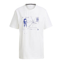 adidas Ub Gfx T Illu 1 Sports Stylish Casual Sports Round Neck Short Sleeve White GU1753