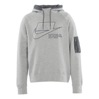 بلوفر منسوج مطبوع عليه شعار Nike Sportswear باللون الرمادي الداكن CU3798-050