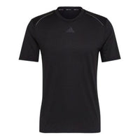 Men's adidas Solid Color Logo Printing Round Neck Hygroscopic Quick Dry Sports Short Sleeve Black T-Shirt HL8794