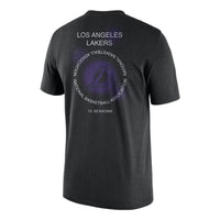 نايكي x NBA Crossover Los Angeles Lakers Courtside Pattern Printing Round Neck Short Sleeve Black DH6737-010