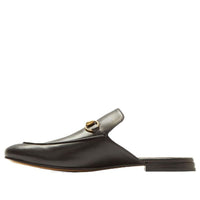 شبشب جلدي من Gucci Horsebit باللون الأسود 426219-BLM00-1000