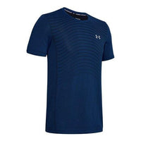 تيشيرت رجالي من Under Armour بأكمام قصيرة بدون درزات باللون الأزرق 1351450-449