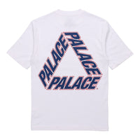 تيشيرت فريق PALACE P3 بظهر داكن وطباعة شعار كبير وأكمام قصيرة للجنسين باللون الأبيض P19TS236