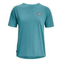 (WMNS) Under Armour Heavyweight Graphic T-shirt 'Teal' 1376743-433