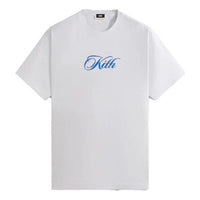 تي شيرت KITH Cursive Logo 'White' KHM031566-101