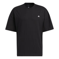 adidas Solid Color Sports Short Sleeve Tee 'Black' HC9979