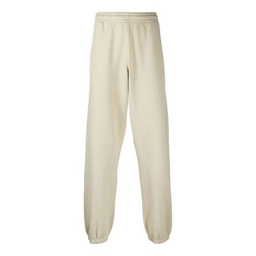 بنطلون رياضي رجالي من Off-White FW21 Arrow بلون سادة بقصة فضفاضة من الكاكي OMCH029F21FLE0011717