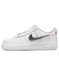 (GS) Nike Air Force 1 LV8 'أبيض أسود معدني فضي' DC9651-100