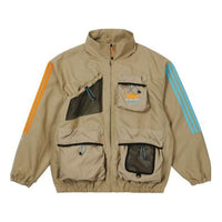 adidas originals x PALACE Crossover Logo Stripe Multiple Pockets Stand Collar Jacket Brown HM9196