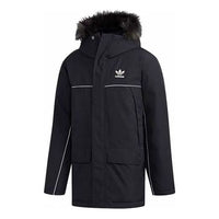 adidas originals hooded Long Sleeves Down Jacket Black FL1417