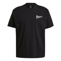 Men's adidas Alphabet Printing Cotton Round Neck Short Sleeve Black T-Shirt HB1554