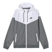 Men's Nike Contrast Color Stitching Sports Hooded Logo Jacket Autumn Green AT5271-084