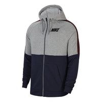 جاكيت Nike DRI-FIT Colorblock كامل الطول بسحاب للتدريب بغطاء رأس رمادي CU6034-063