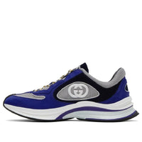 حذاء رياضي Gucci Run من جلد الغزال باللون الأزرق الملكي 749785-AAB62-4243
