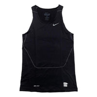 سترة Nike Core Comp Tank 2.0 صغيرة بشعار بلون سادة ومرن محبوك باللون الأسود 634872-010