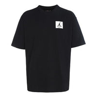 Air Jordan Solid Color Patch Round Neck Short Sleeve Asia Sizing 'Black' DZ7314-010