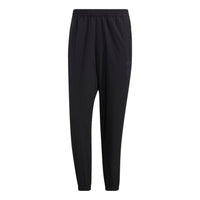 Men's adidas Solid Color Brand Logo Elastic Waistband Bundle Feet Sports Pants/Trousers/Joggers Black HM2941