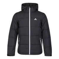 جاكيت adidas Casual Sports Stay Warm بغطاء رأس وبطانة باللون الأسود GF0063