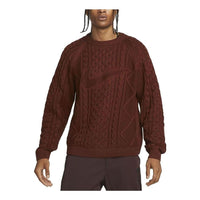 Nike Life Cable Knit Sweater 'Burgundy' DQ5176-217