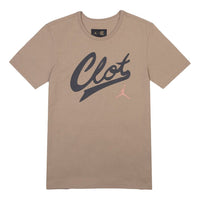 حذاء رياضي بأكمام قصيرة مطبوع عليه شعار Air Jordan x CLOT Crossover، إصدار أمريكي، لون كاكي، AV6260-202