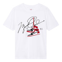 تي شيرت رجالي أبيض بأكمام قصيرة مطبوع عليه توقيع Air Jordan AJ85 BQ5539-100