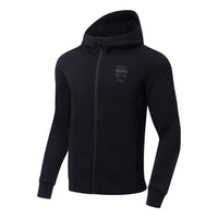 جاكيت تدريب بغطاء رأس بقصة عادية وشعار Li-Ning "أسود" AWDT113-1