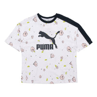 (WMNS) PUMA Casual Full Print Round Neck Short Sleeve White 532043-02