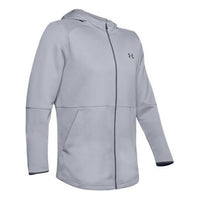 قميص تدريب رياضي رجالي من Under Armour WarmUp بغطاء رأس، رمادي اللون، 1345259-011