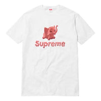 تي شيرت Supreme Elephant أبيض بطباعة صغيرة وأكمام قصيرة للجنسين باللون الأبيض SUP-SS17-318