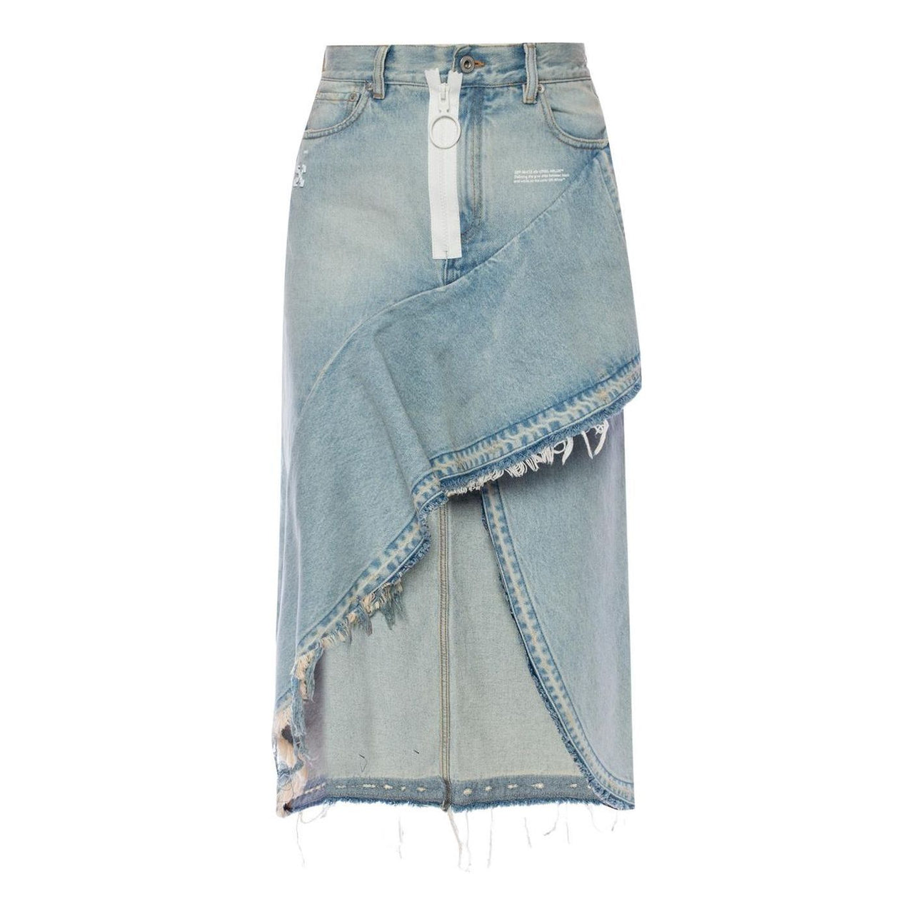 (WMNS) تنورة جينز غير متماثلة باللون الأبيض العاجي "أزرق" OWYF001R197740618601