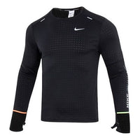 تي شيرت Nike M Nk TF Turf Rpl Elmnt Crew Tip "أسود وأبيض" FB1829-010